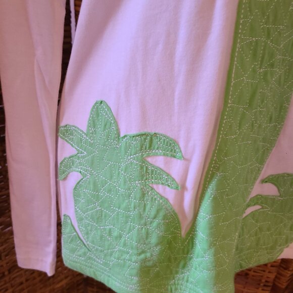 VTG NWT Tori Richard Long Sleeve Tee XL Palms Palm Tree Design Apple Color - Picture 3 of 7